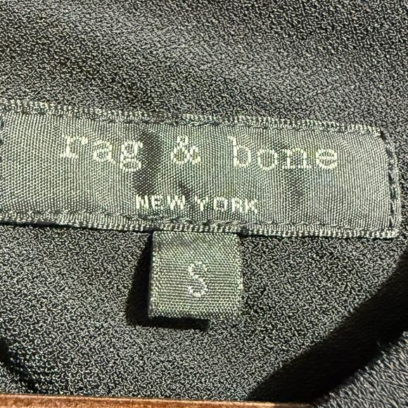 Rag & Bone Black Long Sleeve fitted open back blouse with zippered sleeved Small - Picture 3 of 10